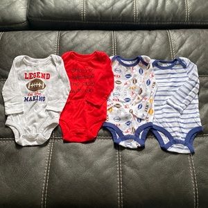 Koala Baby 3-6 month Baby Boy Football Long Sleeve Bodysuit Bundle